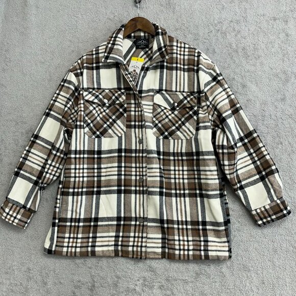 NEW HFX Men's S Plaid Shirt Jacket Wool Blend - Picture 7 of 11